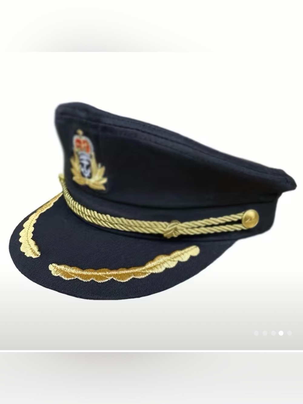 Black Gold-Trim Captain's Hat